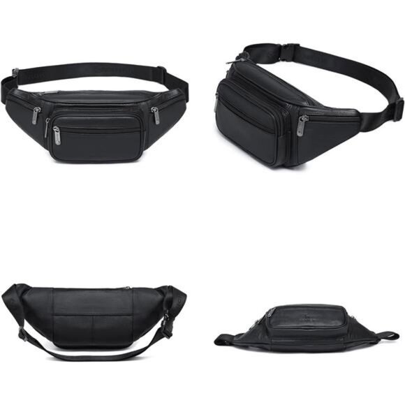 Leather Fanny Pack/Waist Bag/Organizer with Adjustable Belt - Picture 5 of 7